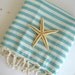 SALE Set of 2 Turkish Bath Towel: Handwoven Peshtemal, Bath, Beach, Spa Towel, Aqua and Blue