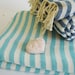 Turkish Towel, Peshtemal, Hammam towel, Bath, Beach, Spa, Sarong, Paroe, Aqua Striped