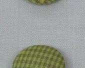 Fabric Covered Buttons 22mm each Set of 4 in Small Check, Color Pistachio