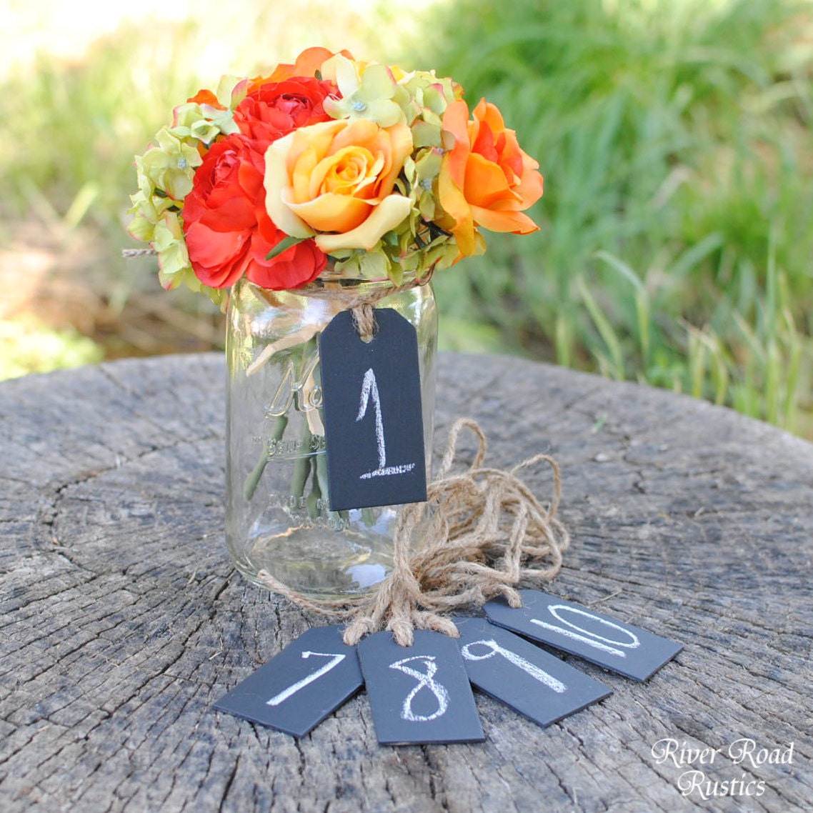 Chalk Board Tags (Set of 10 Ready to Ship) For Table Numbers, Candy Bar, Buffet Table, Etc