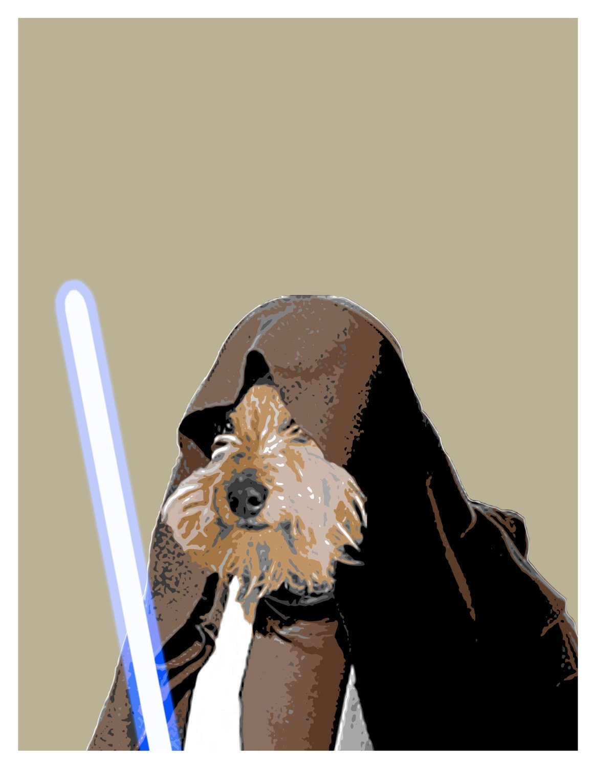 Digital Print Terrier Dog Obi-Wan Kenobi Star Wars Pop Art