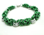 Luck Of The Irish Green Chainmail Bracelet In Anodized Aluminum