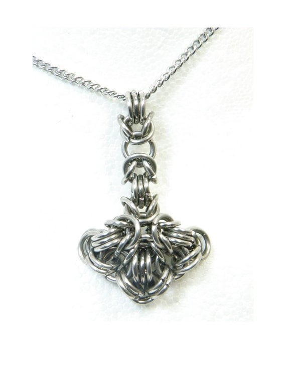 Thors Hammer Necklace Chainmail Pendant