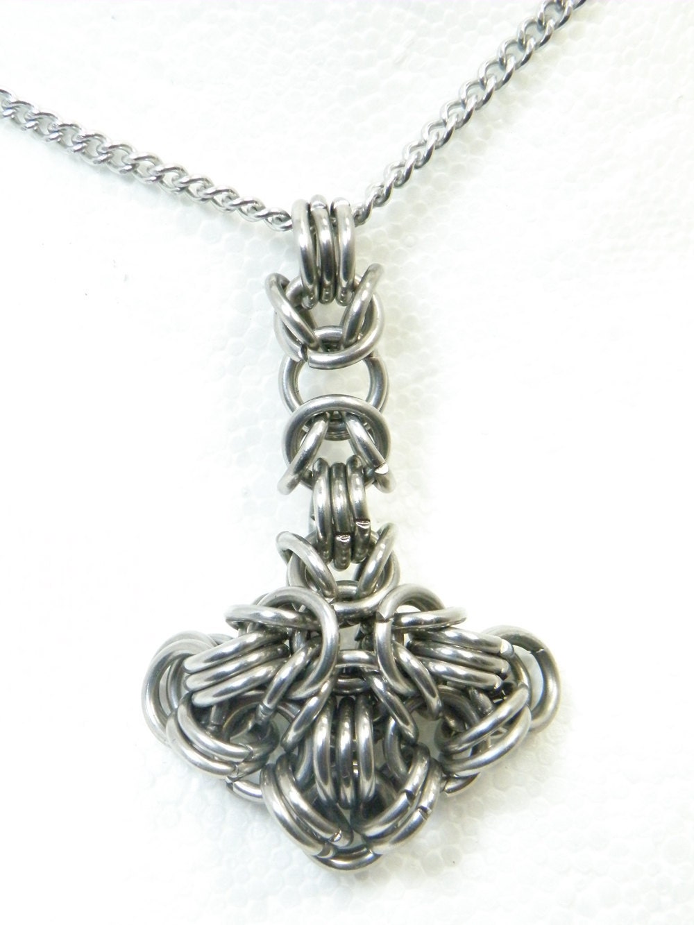 Thors Hammer Necklace Chainmail Pendant