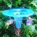 HUMMINGBIRD FEEDER, Garden art, stained glass, copper, Aqua, fused glass, lawn ornament, housewares