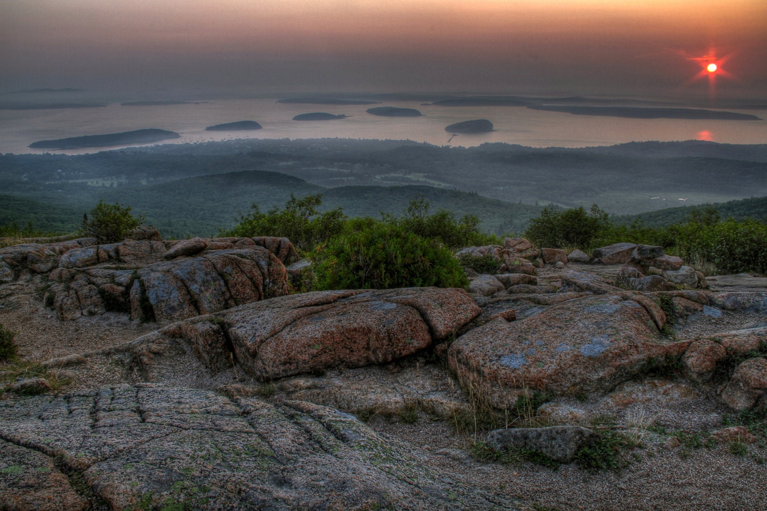 Landscape Photography - Maine - Sunrise - Acadia National Park - Cadillac Mountain Sunrise - 6X9 - Fine Art Photography - Art Print