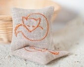 Lavender Sachets FOXY - Set of Two Embroidered Linen Cushions