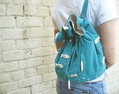 Backpack from Suede BLUE LAGOON