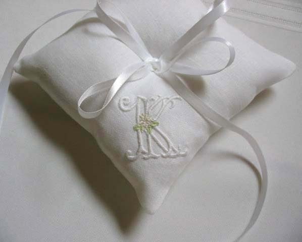 Ring Bearer Pillow CUSTOM Embroidered WEDDING RING Pillow - Made to Order - tbteam