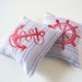 Organic Lavender Sachets NAUTICAL - Set of Two Red Embroidered Linen Cushions
