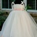 Ivory Flower Girl Tulle Dress Rosette Accents.