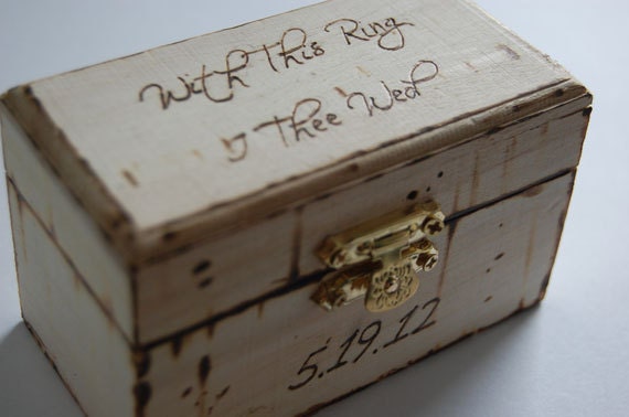 Shabby Chic Customized Ring Box - Ring Bearer Box