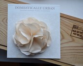 Ivory Flower Hair Clip - Flower Clip - Pom Pom Hair Clip - Flower Hair Piece