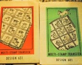 Multi-Stamp Transfer Patterns, Vintage, Set of Two
