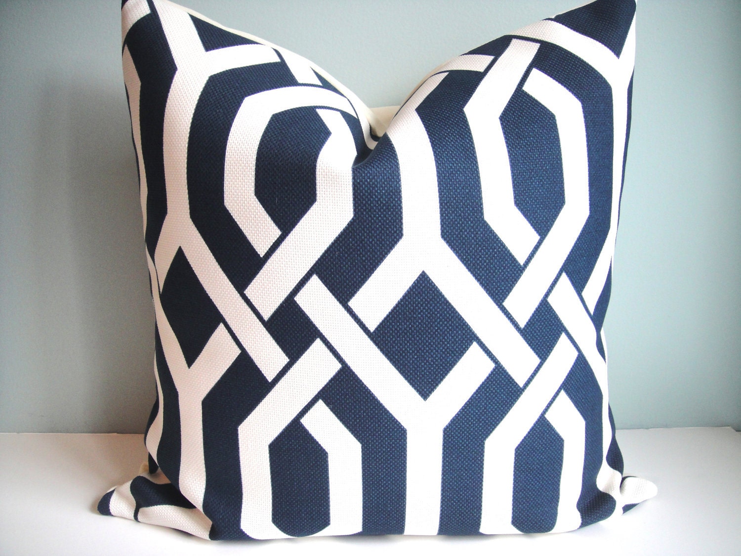 16x16 Indoor/Outdoor Designer Pillow P Kaufmann In Slick / Navy