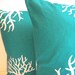 18x18  Designer Pillow In Coral / Turquoise