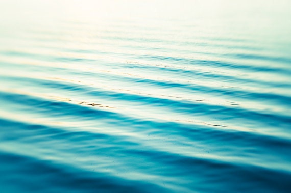 Large Ocean Photography - blue water abstract seascape sea waves aqua teal abstract photography - large beach wall art - 24x36 Photograph