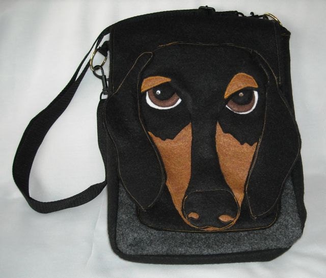 3D Dachshund Felt Hip Bag/Purse made from Recycled Water Bottles