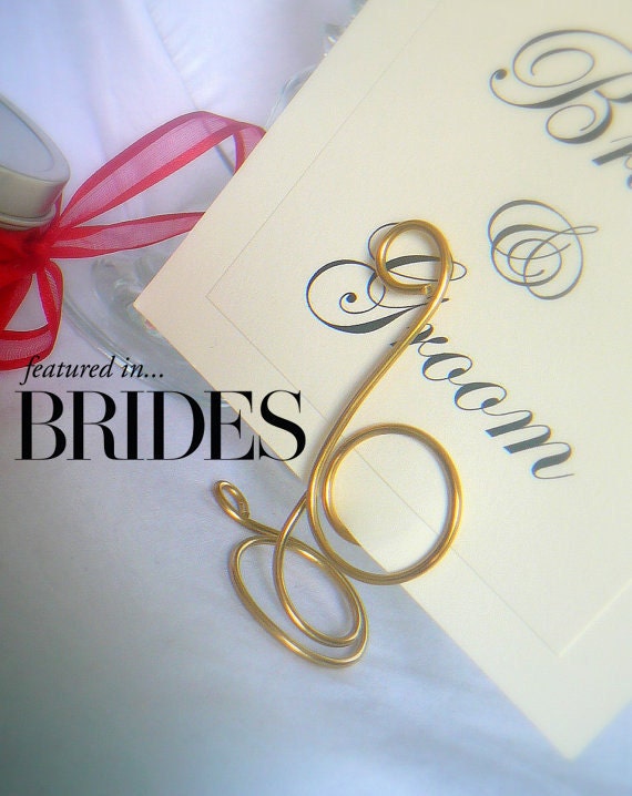 Tall Gold Wedding Sign Holders, As Seen in BRIDES MAGAZINE, 5pcs