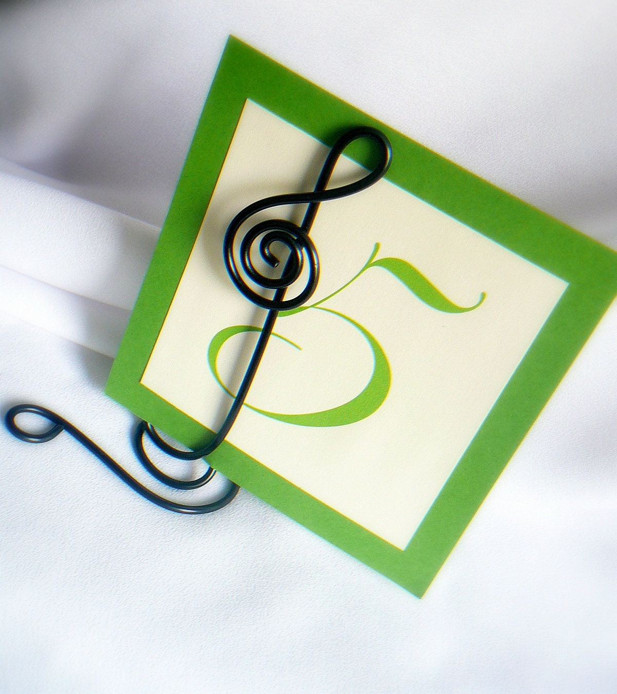 Black Treble Clef Table Number Stands,  Music Theme Weddings, 2pcs