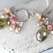 Sage Green Pearl Earrings muted pastel colors shabby chic