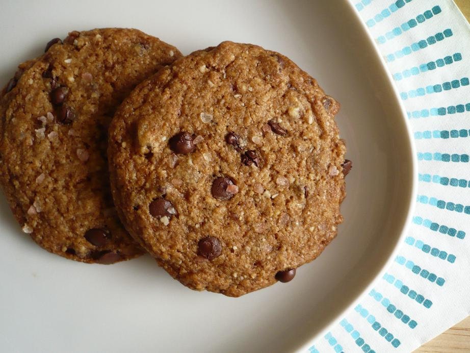 Vegan Salted Chocolate Chip Date Cookies (wheat free)