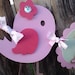 Mommy And Baby Bird Cake Topper set in shades of pink, or pick your own colors