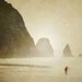 Cannon Beach Dog Photography Print 11x14 Fine Art Rustic Oregon Haystack Rock Ocean Dreamy Landscape Photography Print.