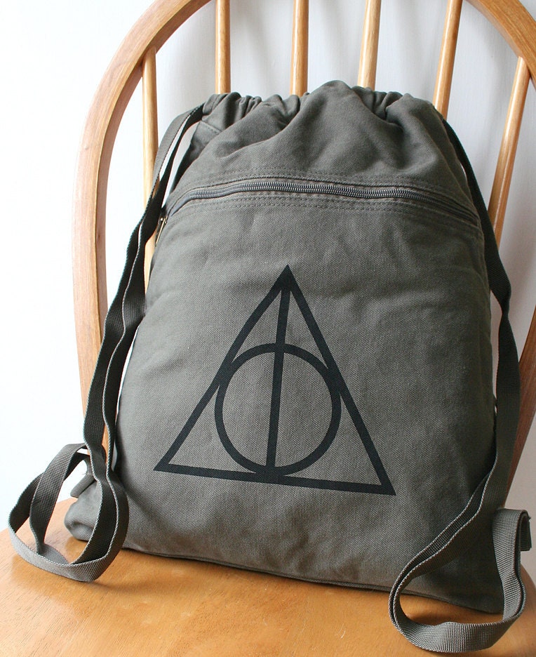 Deathly Hallows Backpack Harry Potter Canvas Screen Printed