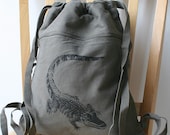 Alligator Backpack Canvas Screen Printed
