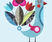 Pretty blue peacock print of Paper Cut