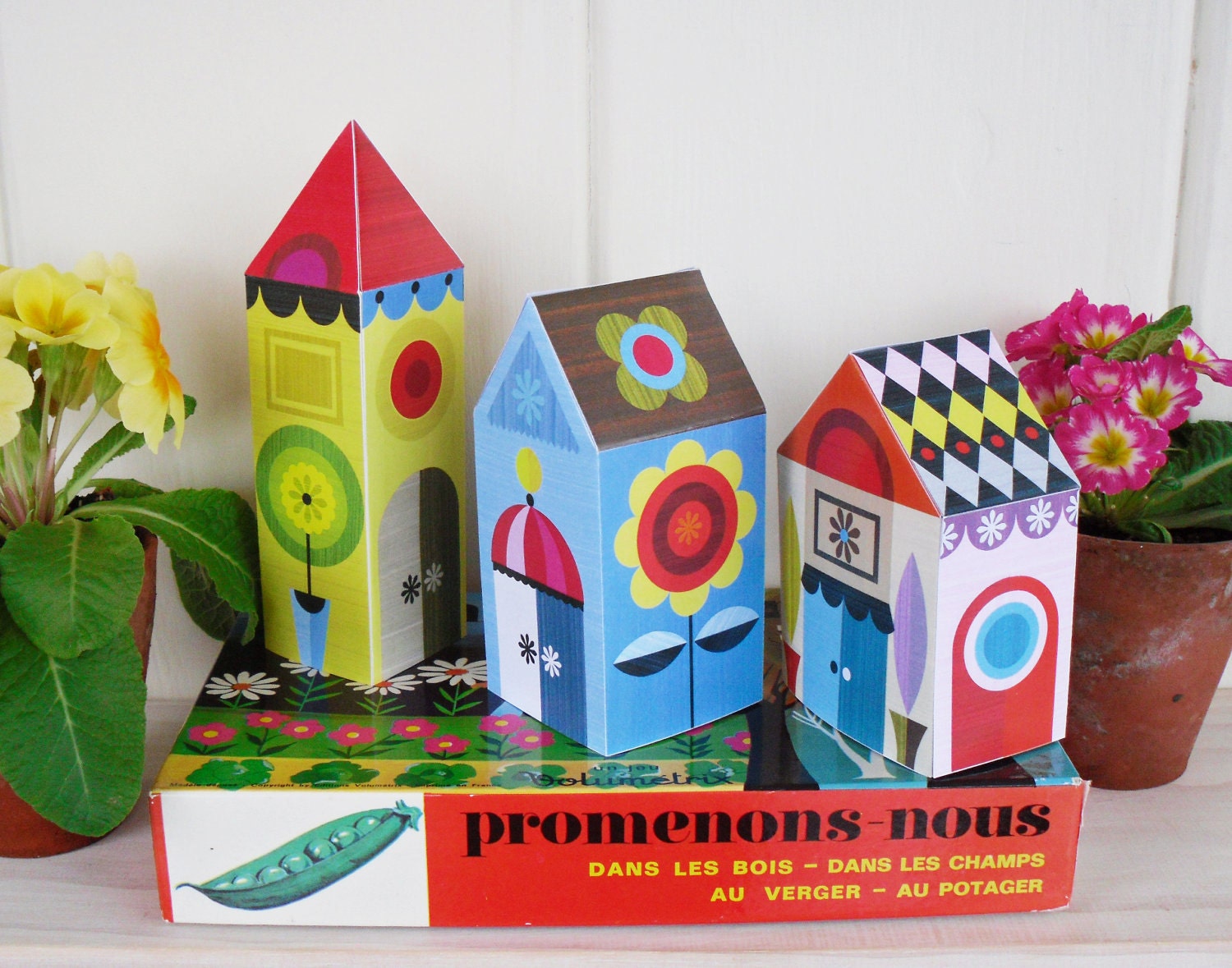 3 little houses, paper craft kit