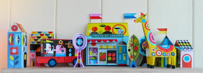 3 little houses, paper craft kit