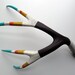 Turquoise, Orange, Yellow and Purple Striped Mule Deer Antler