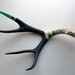 Gold, Aqua and Navy Double Chevron Mule Deer Antler - Large