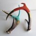Gold, Aqua and Coral Tiny Triangle Antler SET
