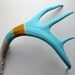 Blue, Yellow and Burgundy Pattern Deer Antler