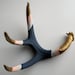 Gold, Pink and Navy Striped Deer Antler - Medium