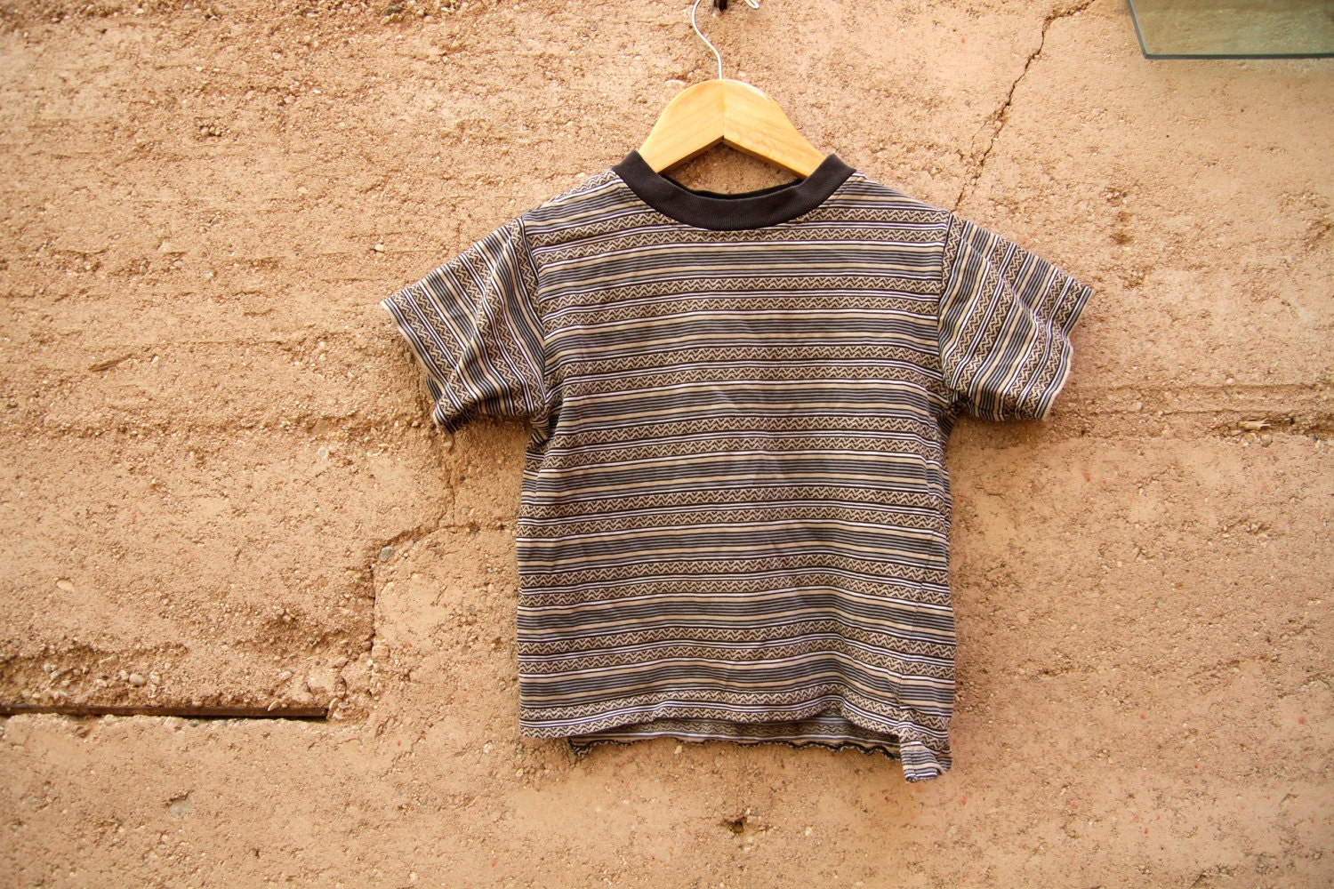 90s striped SURF kids grey BEACH childrens t shirt
