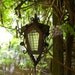 Vintage Garden Lantern Thick Grid Glass Panes And Metal, Scrolls, Barbola Trim, Bronze/ Black Color, Shabby Garden Decor Antiques Paris Apt