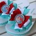Made to match Ariel Flip Flops--The Little Mermaid-- Aqua, White and Red bow flip flops