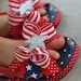 Stars and Stripes Bow Toddler Flip Flops - Red White and Blue flip flops -- 4th of July -- order by 6/22