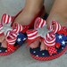 Stars and Stripes Bow Toddler Flip Flops - Red White and Blue flip flops -- 4th of July -- order by 6/22