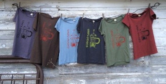 Unplugged Press - Black on Dusty Purple - Organic Cotton & Hemp