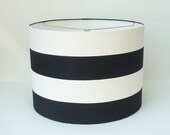 Medium Lamp shade in Wide Black and White Stripe