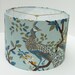 Medium Drum Lampshade in Dwell Studio Vingage Plumes (jade) Peacock