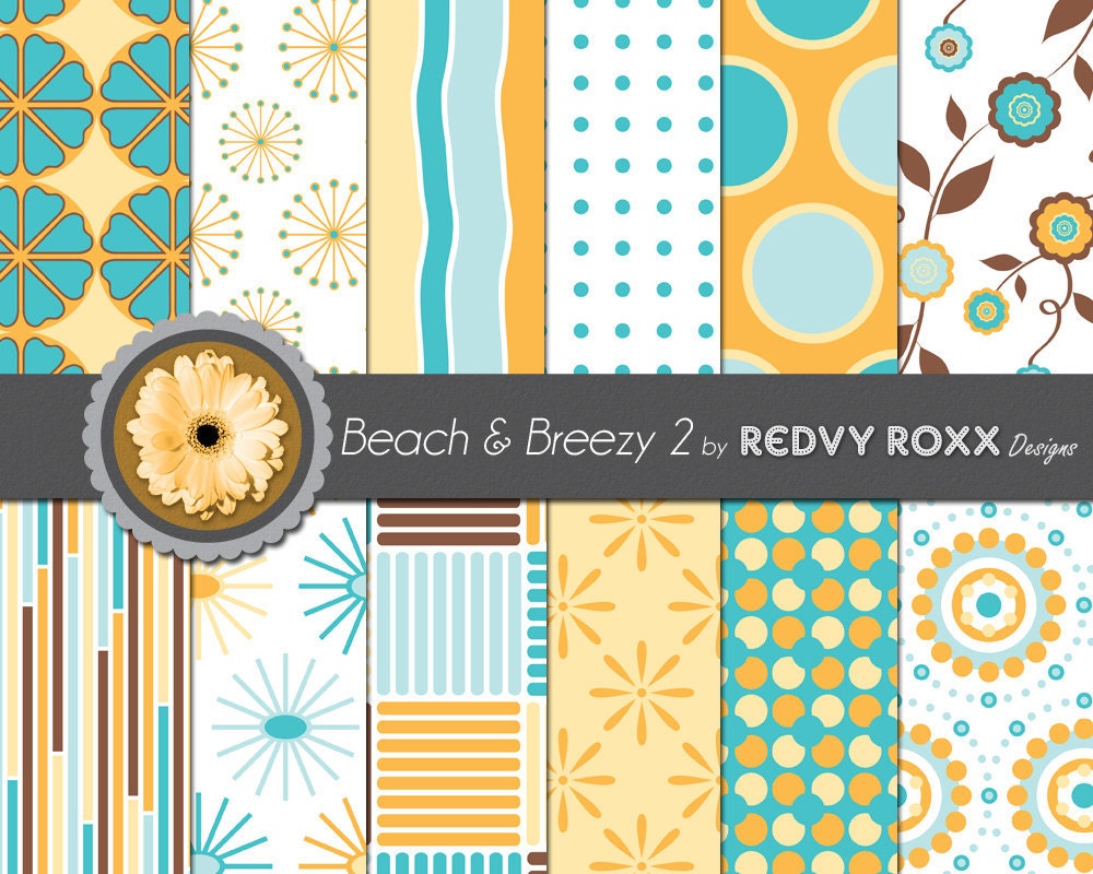 Printable Beach & Breezy 2 Patterns