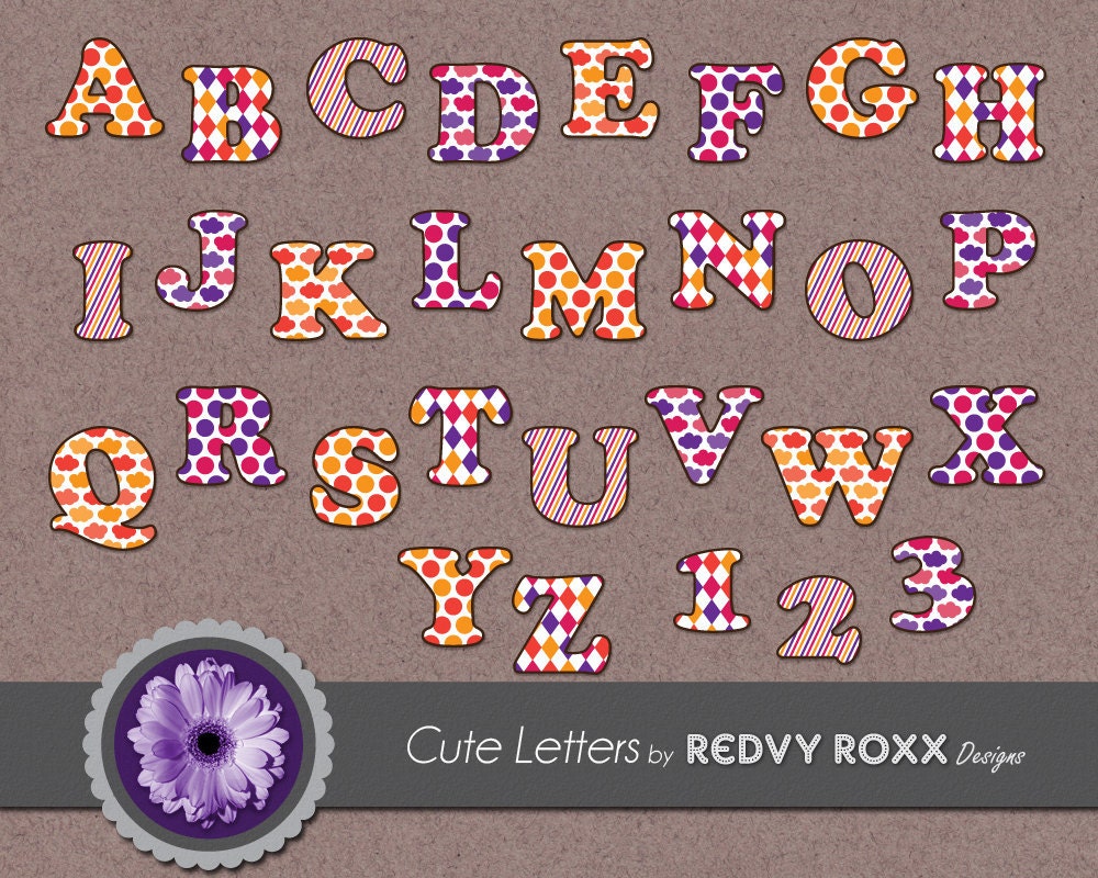 Printable Cute Letters Clip Art