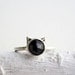 Black Cat Ring, Black Spinel and Sterling Silver, MADE TO ORDER