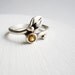 Small Leaf Silver Ring with Citrine